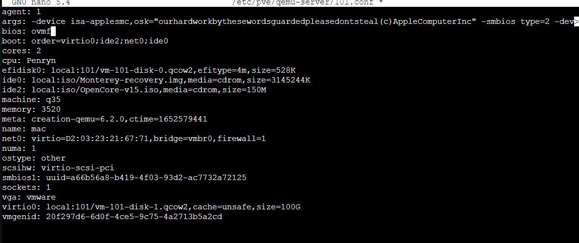 Proxmox VE PVE安装Monterey黑苹果