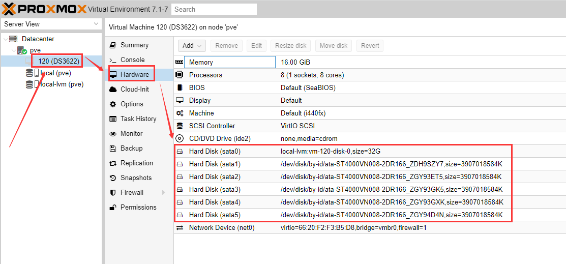 PVE系列教程(五)、安装群晖DS3622+(DSM7.0.1系统)