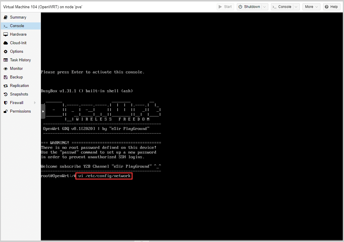 PVE系列教程(八)、安装OpenWRT软路由