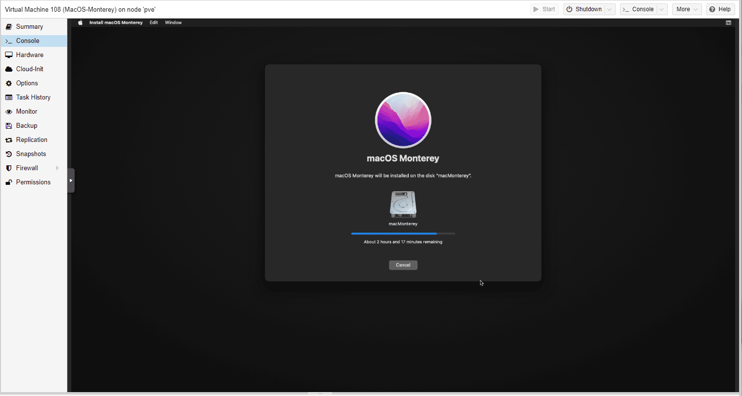 PVE系列教程(十四)、安装黑苹果最新系统MacOS Monterey(BigSur、Monterey通用)