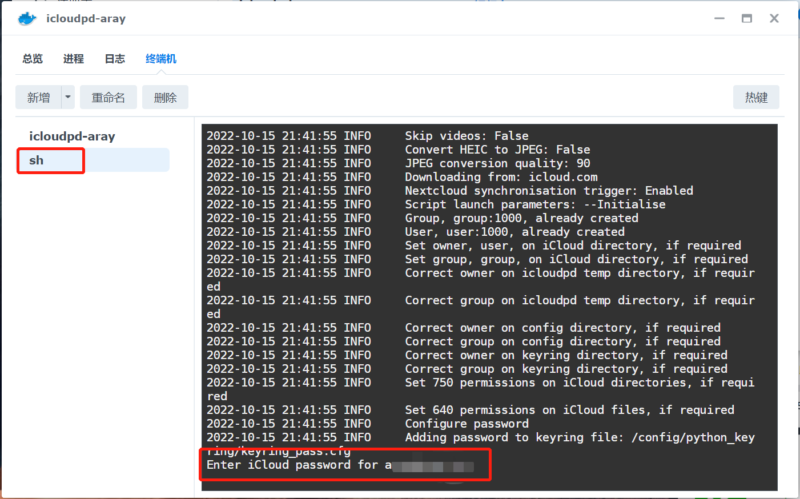 icloudpd群晖Docker自动同步苹果iCloud照片视频